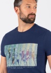 TIMEZONE Striped Palm T-Shirt Crystal Blue