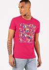 TIMEZONE Palm Check T-Shirt Raspberry Pink